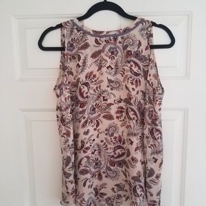 Loft Paisley Print Shell Tank Purple